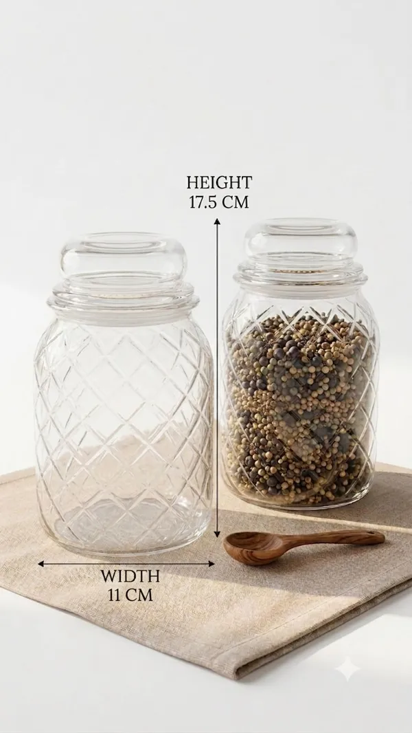 Shubh_Aura_Pack_of_2_1000ml,_heavy_glass_storage_jar,_perfect_for_kitchen_canning,_fermenting,_storing_all_kind_of_dry_fruits,_spices,_tea,_snacks,_sugar,_Lentils