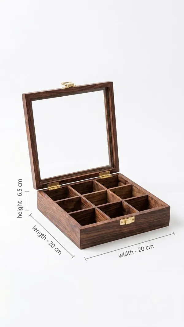 Shubh_Aura_Exclusive_Sheesham_wood_hand_made_hand_crafted_Spice_box_with_woodem_spoon,_9_non_removable_partition_50ml_each,_width_&_length_20cm_&_height_6.5cm