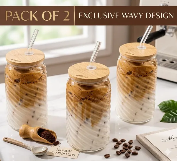 Shubh_Aura_4_pack_fluted_glass_tumbler_set_with_lid_and_glass_straw_for_ice_tea,_coffee,_mocktails,_juices_500ml_each