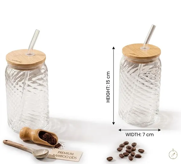 Shubh_Aura_4_pack_fluted_glass_tumbler_set_with_lid_and_glass_straw_for_ice_tea,_coffee,_mocktails,_juices_500ml_each
