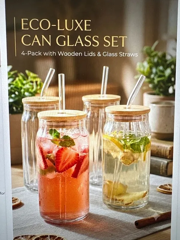 Shubh_Aura_4_pack_fluted_glass_tumbler_set_with_lid_and_glass_straw_for_ice_tea,_coffee,_moctails,_juices_500ml_each