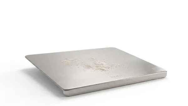 Shubh_aura_pack_of_1_stainless_steel_Premium_stainless_steel_chopping_board_XL_size_41cm_x_31cm_with_Stainless_steel_rolling_pin,_It_ensure_superior_hygiene,_durability_and_with_modern_finish._Its_202_stainless_steel_resist_from_corrosion,_becteria,_stains,_odour