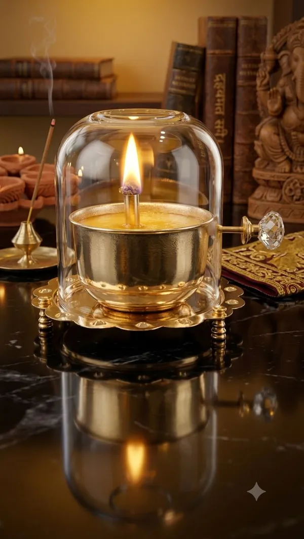Shubh_Aura100%_pure_Brass_Akhand_deep_Diya_with_adjustable_baati_&_borosilcate_glass_to_cover_the_fire,_it_hold_200ml_of_ghee