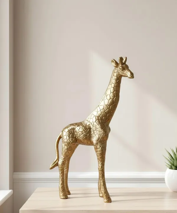 Shubh_Aura_Premium_Gold_finish_heavy_metal_Giraffe_Decorative_Animal_Figurine_for_Home_Decor