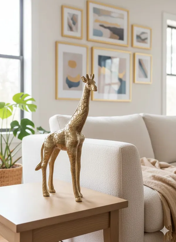 Shubh_Aura_Premium_Gold_finish_heavy_metal_Giraffe_Decorative_Animal_Figurine_for_Home_Decor