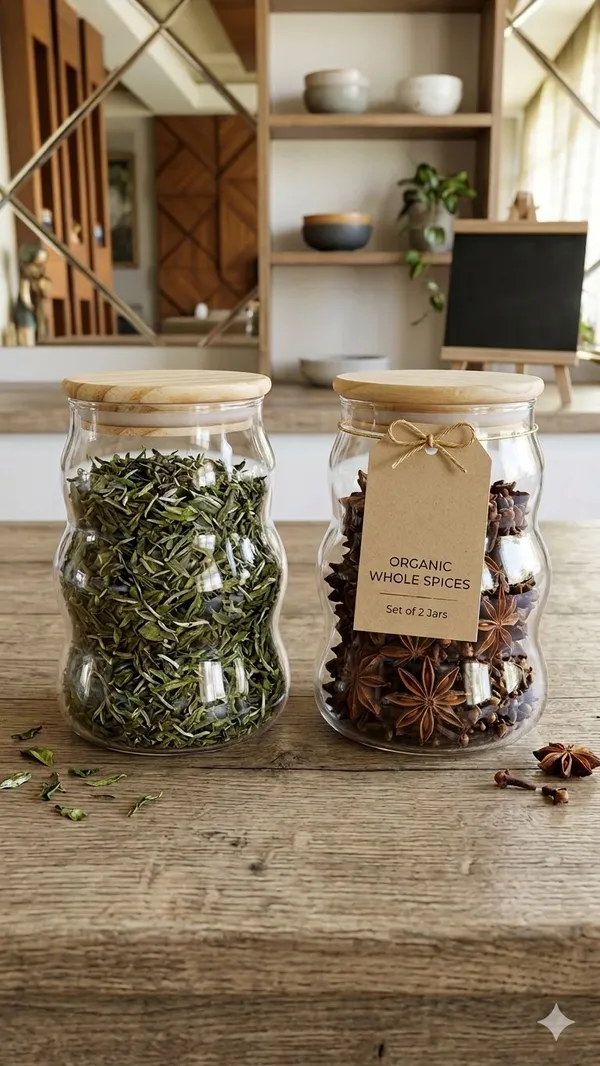 Shubh_Aura_Pack_of_4,_premium_glass_catarpillar_design_air_tight_jar_container_with_wooden_lid,_size_500ml