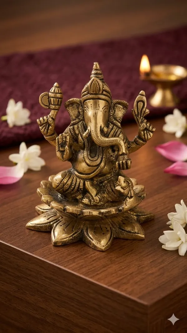 Shubh_Aura_100%_pure_Brass_natural_Golden_Traditional_Ganesh_Statue_On_Lotus_Figurine