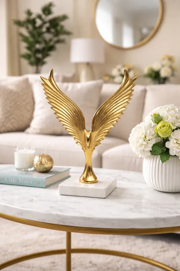 Shubh_Aura_Premium_Gold_finish_set_of_2_Animal_Figurine_for_home_decor_&_for_Gift,_Horse_12"x3.25"x8"_&_Eagle_12"x4"x15.75"