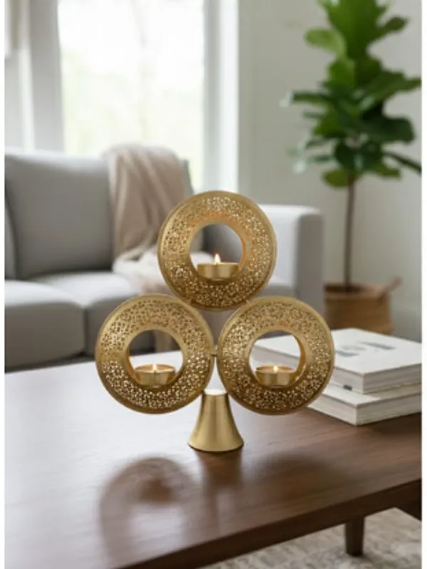 Shubh_Aura_Premium_Gold_finish_Metal_3_ring_design_Tea_light_holder_for_Table_top,_gifting_or_home_decor