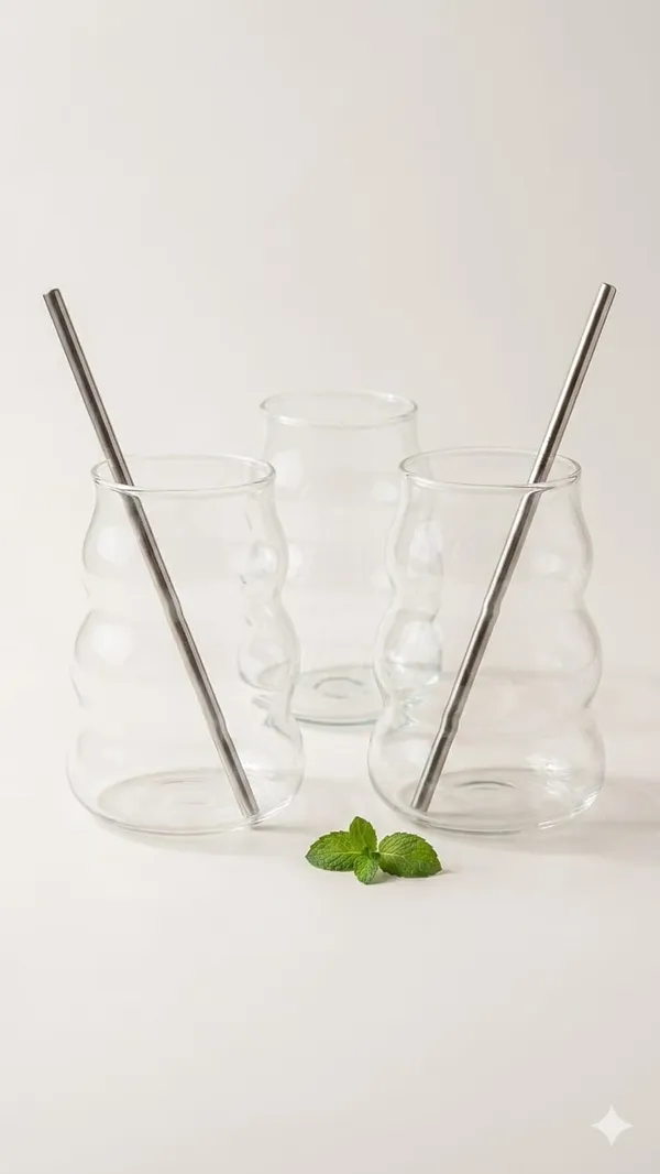 Shubh_Aura_set_of_4_wave_design_glass_Tumbler_with_glass_Straw_for_coffee,_ice_tea,_milk_shakes_and_mocktails_550ml