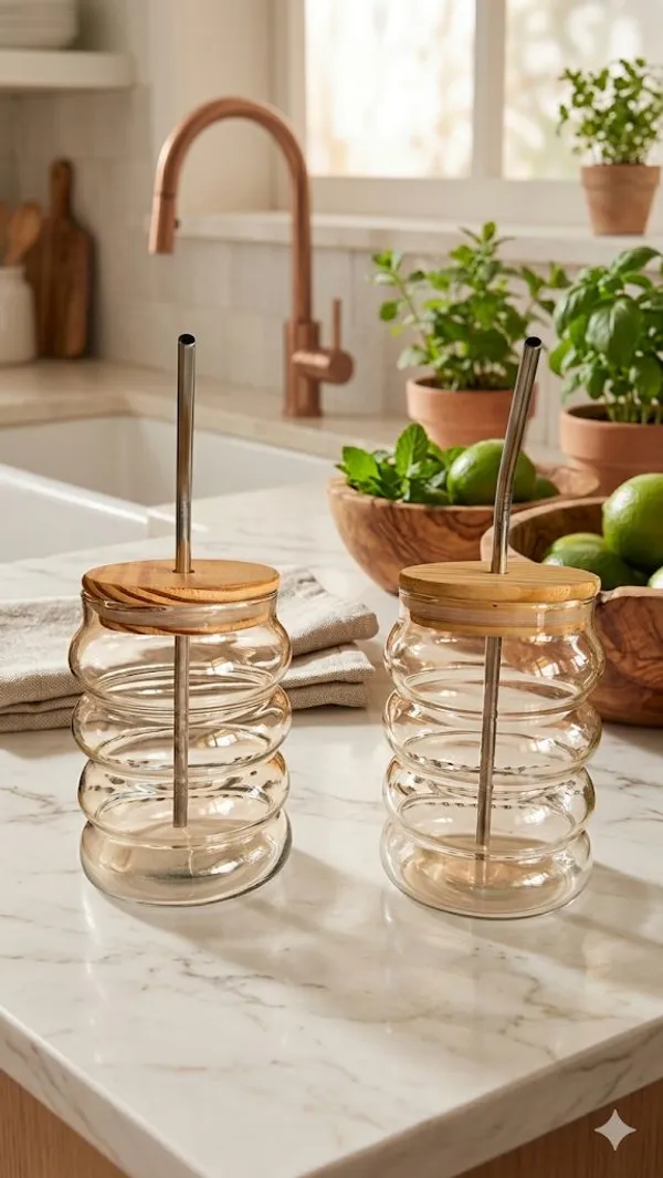 Shubh_Aura_set_of_4,__tiered_caterpillar_tumbler_with_wooden_lid_&_glass_straw_500ml_each