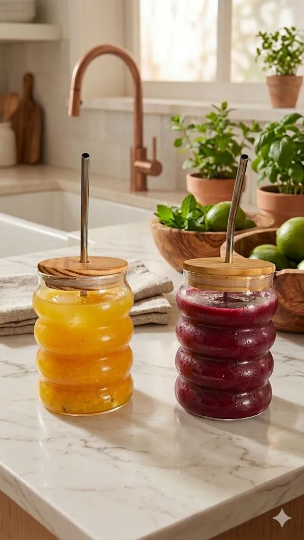 Shubh_Aura_set_of_4,__tiered_caterpillar_tumbler_with_wooden_lid_&_glass_straw_500ml_each