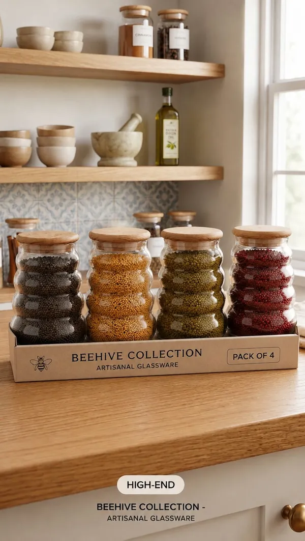Shubh_Aura_Pack_of_2,_premium_glass_catarpillar_design_air_tight_jar_container_with_wooden_lid,_size_500ml