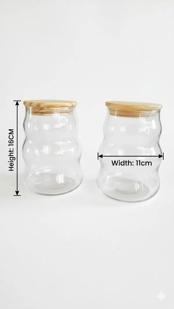 Shubh_Aura_Pack_of_2,_premium_glass_catarpillar_design_air_tight_jar_container_with_wooden_lid,_size_500ml