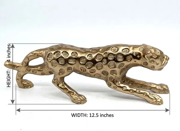 Shubh_Aura_Premium_Gold_finish_heavy_metal_Leopard_Animal_Figurine_for_home_decor_size_12"x3.25"x3.75"_weight_1.3kgs