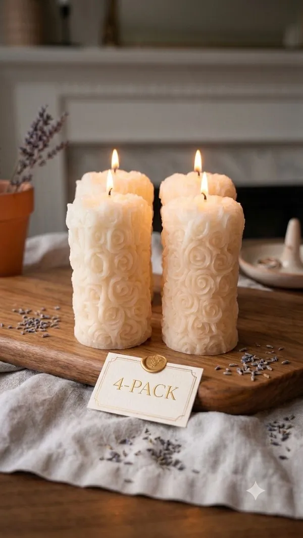 Shubh_Aura_100%_pure_Soy_Wax_scented_Candles_set_of_10.__8_flower_shape_floated_candles_&_2_3D_Flower_shape_small_Pillar_Candle,_Beautiful_for_decoration_&_Gifting