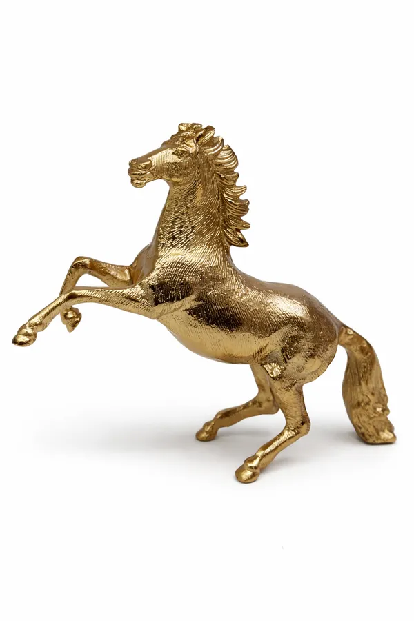 Shubh_Aura_Premium_Gold_finish_Heave_metal_Stallion_Animal_Figurine_for_home_decor_Size_12"x3.25"x8"
