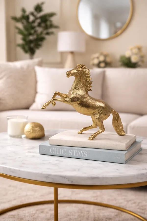 Shubh_Aura_Premium_Gold_finish_set_of_2_Animal_Figurine_for_home_decor_&_for_Gift,_Horse_12"x3.25"x8"_&_Eagle_12"x4"x15.75"