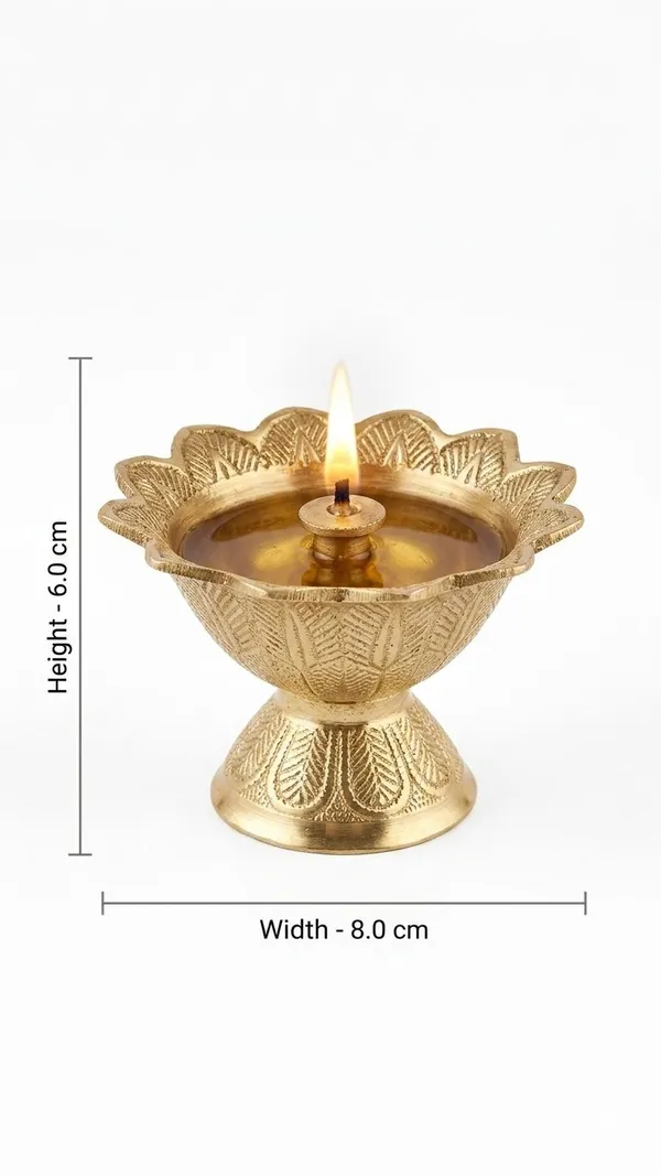 Shubh_Aura_set_of_2_100%_Pure_Brass_hand_crafted_Diya_for_Pooja,__Its_carved_embossed_design_bring_a_touch_of_tradition_and_added_charm_to_pooja_space_height_6cm_&_dia_6cm