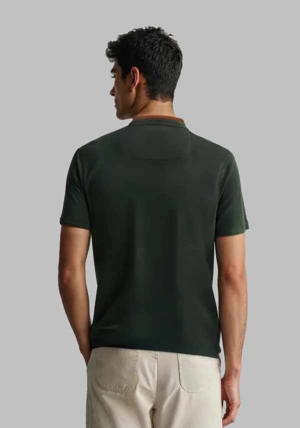 Bottle_Green_Terra_Suede_Mandarin_Lustra_Cotton_Polo_T_Shirt_For_Men