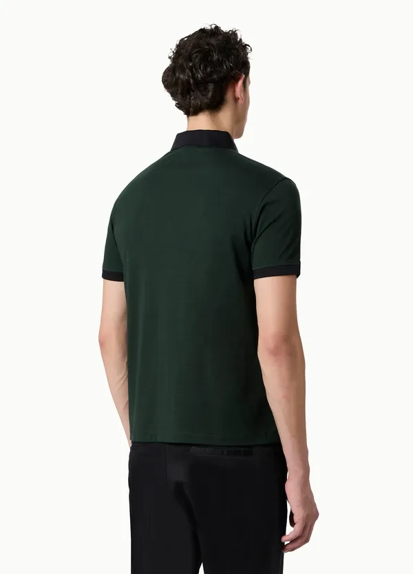 Bottle_Green_Imperial_Zipper_Lustra_Cotton_Polo_T_Shirt_For_Men