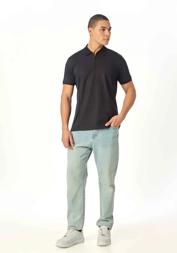 Black_Noir_Luxe_Zipper_Lustra_Cotton_Polo_T_Shirt_For_Men