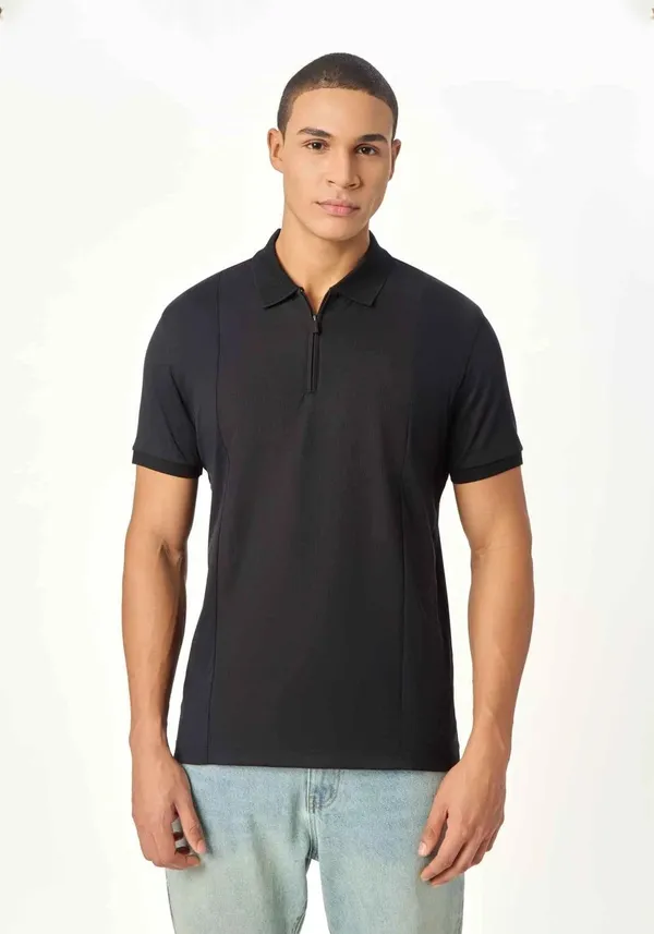 Black_Noir_Luxe_Zipper_Lustra_Cotton_Polo_T_Shirt_For_Men
