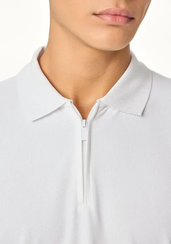 White_Noir_Luxe_Zipper_Lustra_Cotton_Polo_T_Shirt_For_Men