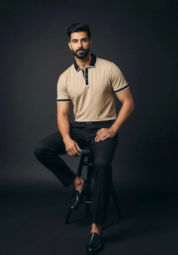 Beige_Velvet_Hour_Liquid_Oat_Lustra_Cotton_Polo_T_Shirt_For_Men