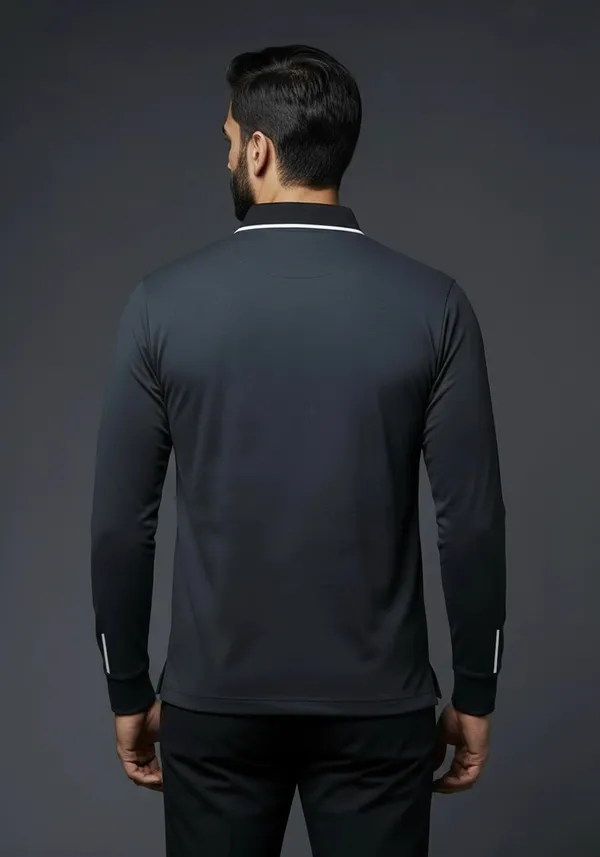 Black_Classic_Full_Sleeve_Shiny_Lustra_Cotton_Polo_T_Shirt_For_Men