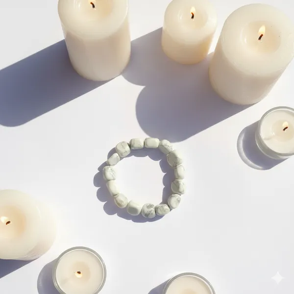 White_With_Gray_Lines_Tumble_Shape_Natural_Crystal_Bracelet_For_Everyone