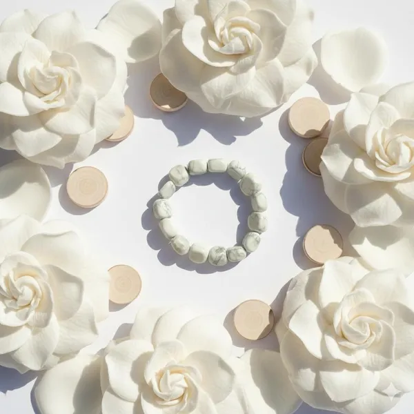 White_With_Gray_Lines_Tumble_Shape_Natural_Crystal_Bracelet_For_Everyone