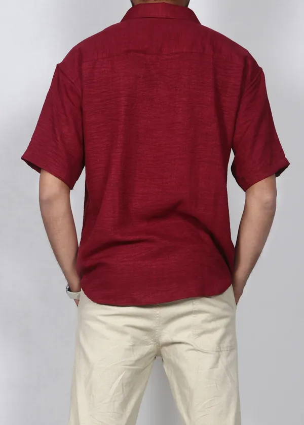 Maroon_Linen_Premium_Shirt_For_Men
