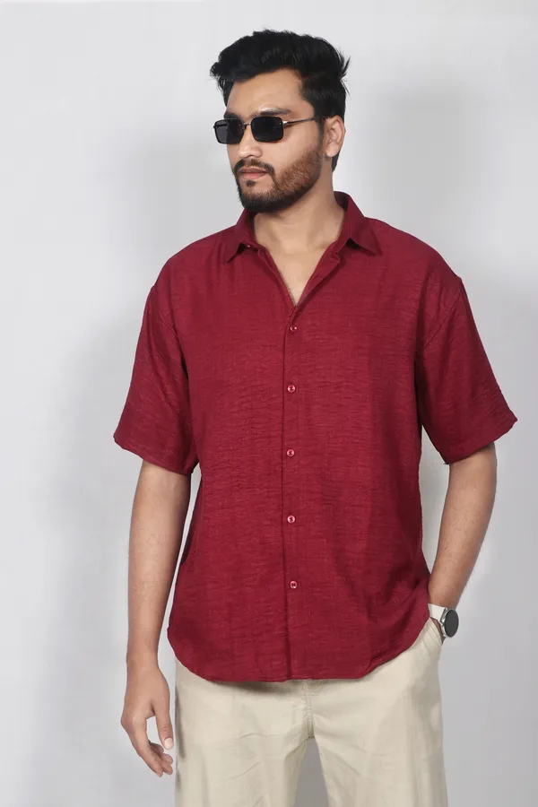 Maroon_Linen_Premium_Shirt_For_Men