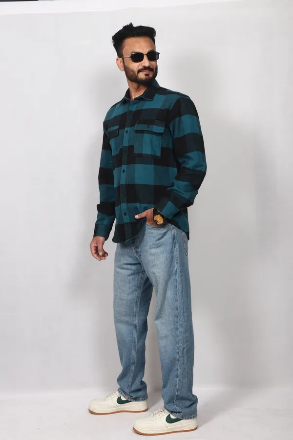 Blue_And_Black_Cotton_Premium_Shirt_For_Men