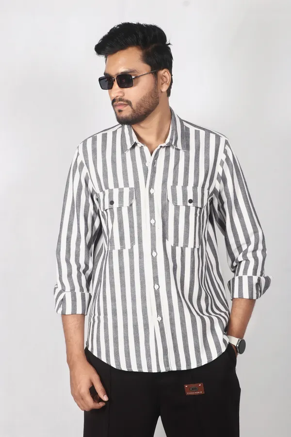 White_Gray_Cotton_Premium_Shirt_For_Men