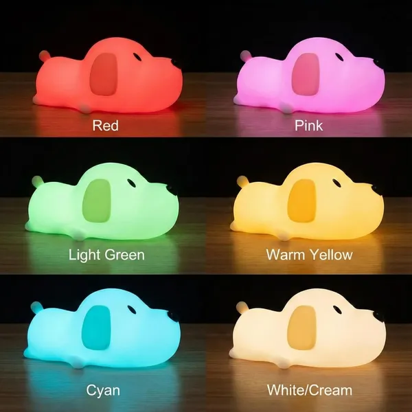 Multicolor_Silicone_Puppy_Night_Light_For_Kids,_Rechargeable_Led_Touch_Control_Lamp,_Cute_Dog_Shape_Baby_Bedroom_Nursery_Light