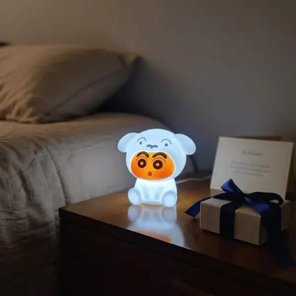 White_Decor_Led_Night_Light,_Shinchan_Character_Design,_Soft_Bpa_Free_Silicone,_Portable_Nursery_Lamp,_10X9.5_Cm,_Indoor_Kids_Room_Decor_(Set_Of_2)