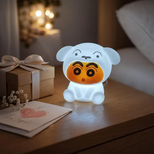 White_Decor_Led_Night_Light,_Shinchan_Character_Design,_Soft_Bpa_Free_Silicone,_Portable_Nursery_Lamp,_10X9.5_Cm,_Indoor_Kids_Room_Decor_(Set_Of_2)