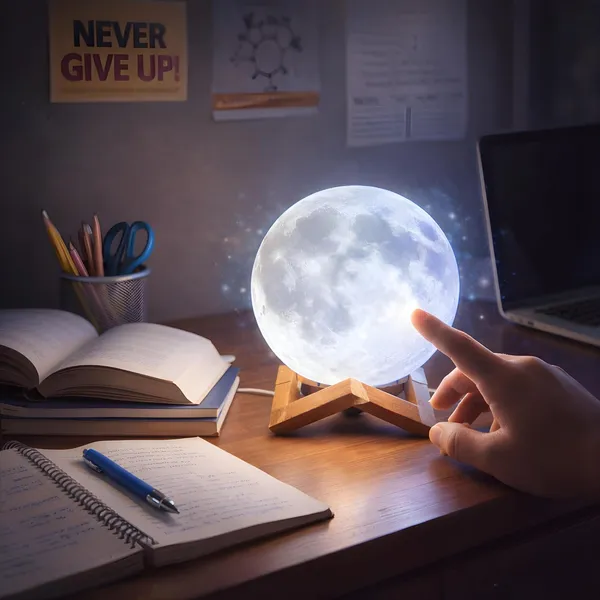 Multicolor_3D_Moon_Lamp_With_Touch_Control,_Wired_Led_Night_Light,_7_Color_Changing,_15Cm_Diameter,_With_Wooden_Stand_(Wired)