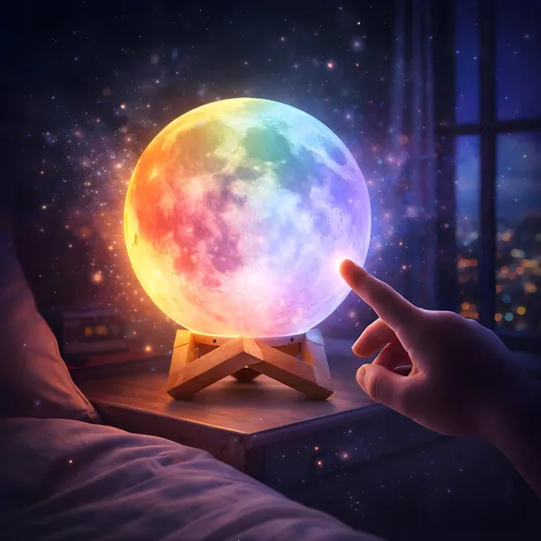 Multicolor_3D_Moon_Lamp_With_Touch_Control,_Wired_Led_Night_Light,_7_Color_Changing,_15Cm_Diameter,_With_Wooden_Stand_(Wired)