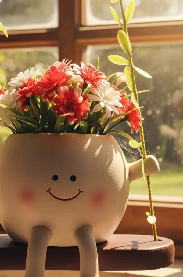 Multicolor_Adorable_Ceramic_Cute_Character_Succulent_Hanging_Planter_Pot,_Decorative_Resin_Plant_Holder,_Decorative_Swing_Shelf,_Indoor_Home_Office_Desk_Decor,_Artificial_Flower_Arrangement,_Flowers_Not_Included