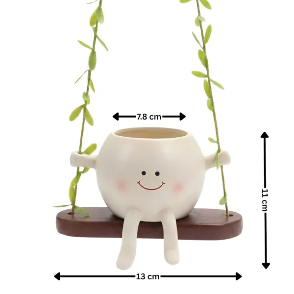 Multicolor_Adorable_Ceramic_Cute_Character_Succulent_Hanging_Planter_Pot,_Decorative_Resin_Plant_Holder,_Decorative_Swing_Shelf,_Indoor_Home_Office_Desk_Decor,_Artificial_Flower_Arrangement,_Flowers_Not_Included