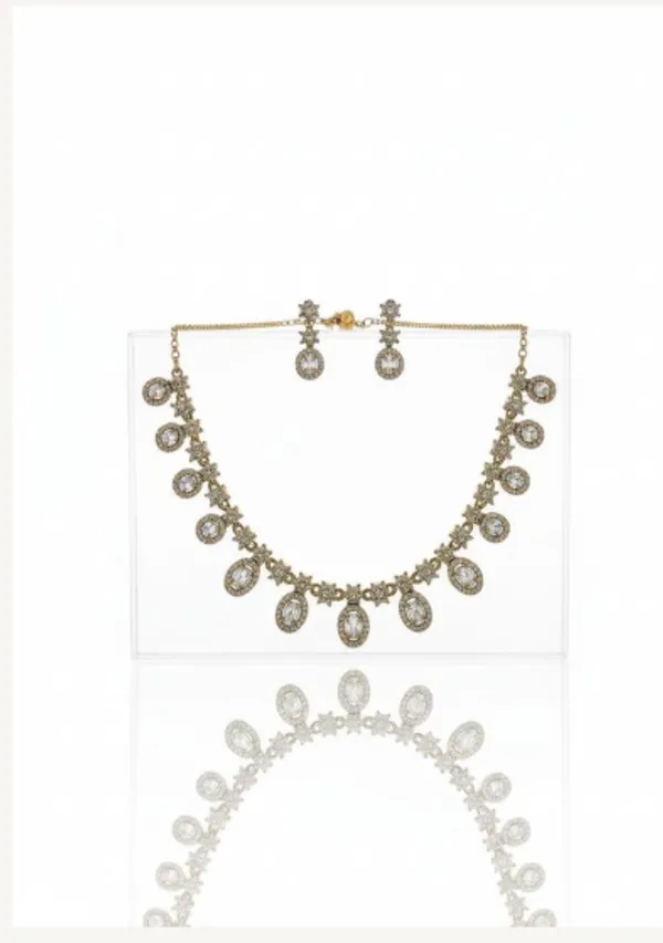 White_Copper_Premium_Metallic_Plating_Necklace_Set_For_Women