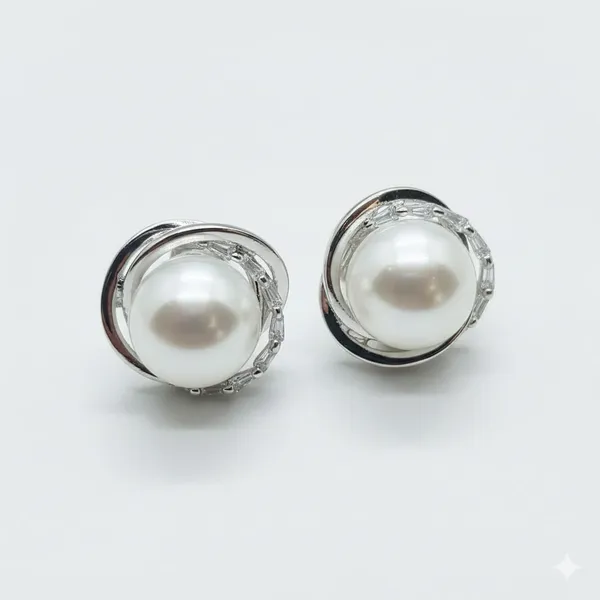 White_Stainless_Steel_Premium_Classic_Pearl_Earrings_For_Women