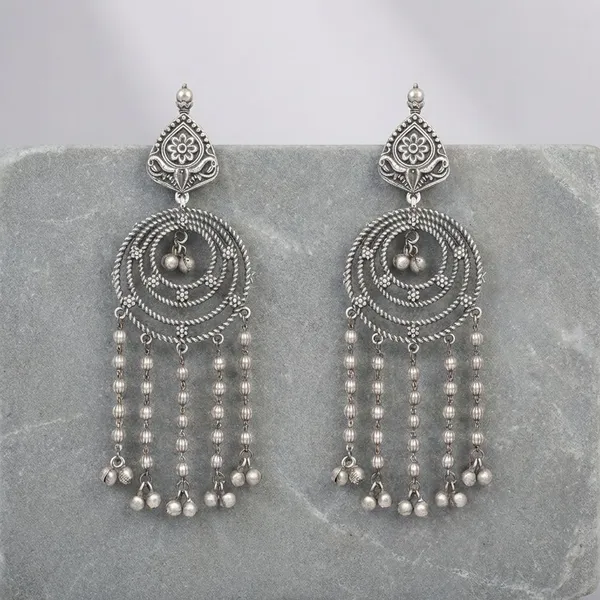 Silver_Brass_Premium_Plating_Oxidised_Spiral_Earrings_For_Women
