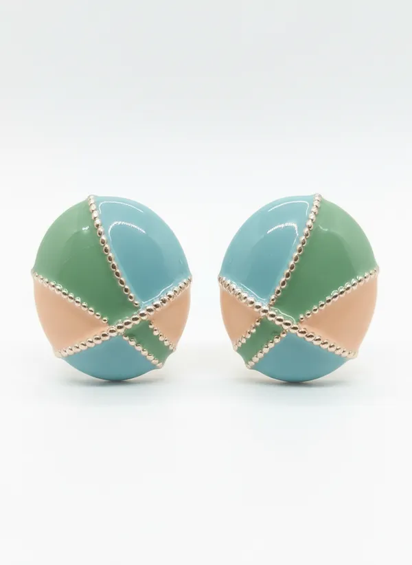 Pastel_Enamel_Stud_Earrings_with_Crystal_Accent_�_Mint_Green_&_Peach_Gold_Tone_Round_Studs_for_Women