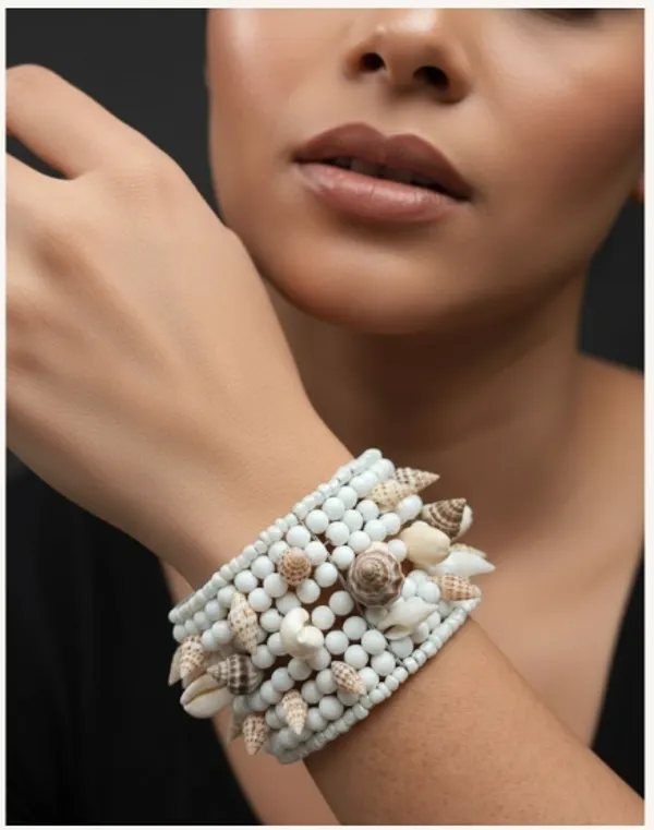 White_Premium_&_Elegant_Shell_Bangle_For_Women