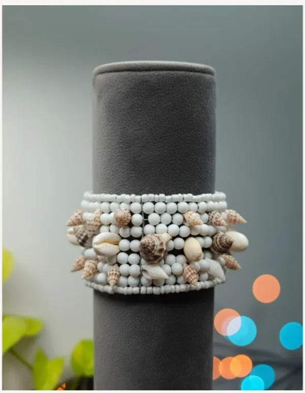 White_Premium_&_Elegant_Shell_Bangle_For_Women
