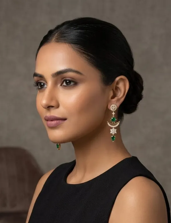Anchor_Style_Gold-Plated_Emerald_Earrings